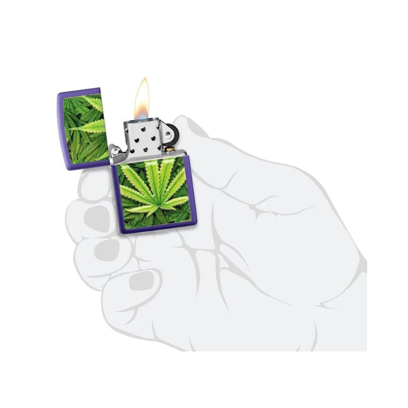 Zippo Cannabis Purple Matte Lighter-