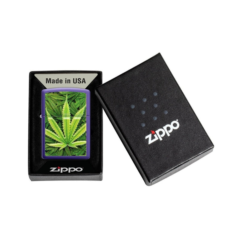 Zippo Cannabis Purple Matte Lighter-