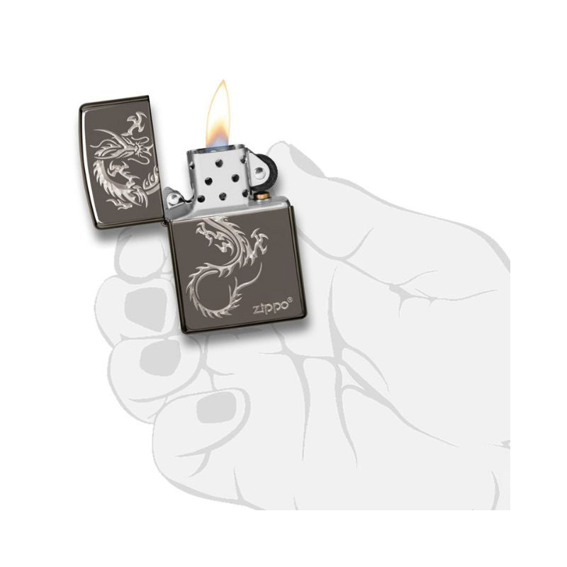 Zippo Dragon Black Ice Lighter-