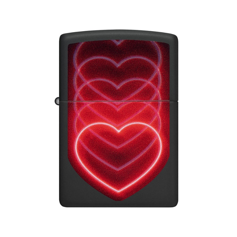 Zippo Hearts Matte Blacklight Lighter-