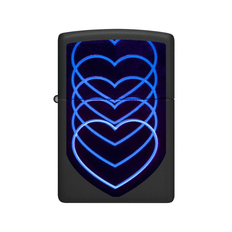 Zippo Hearts Matte Blacklight Lighter-