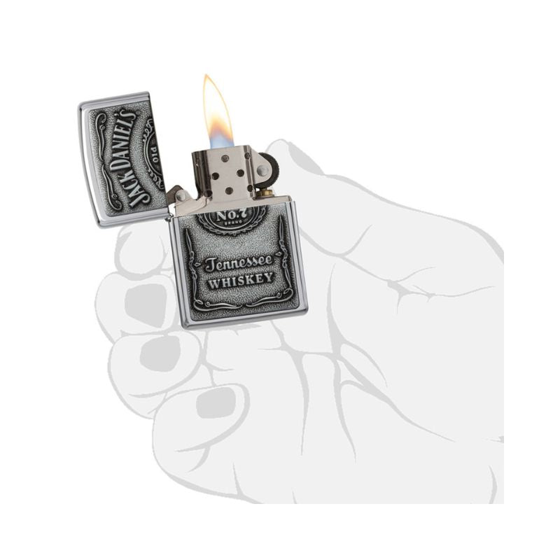 Zippo Jack Daniels Label Pewter Lighter-