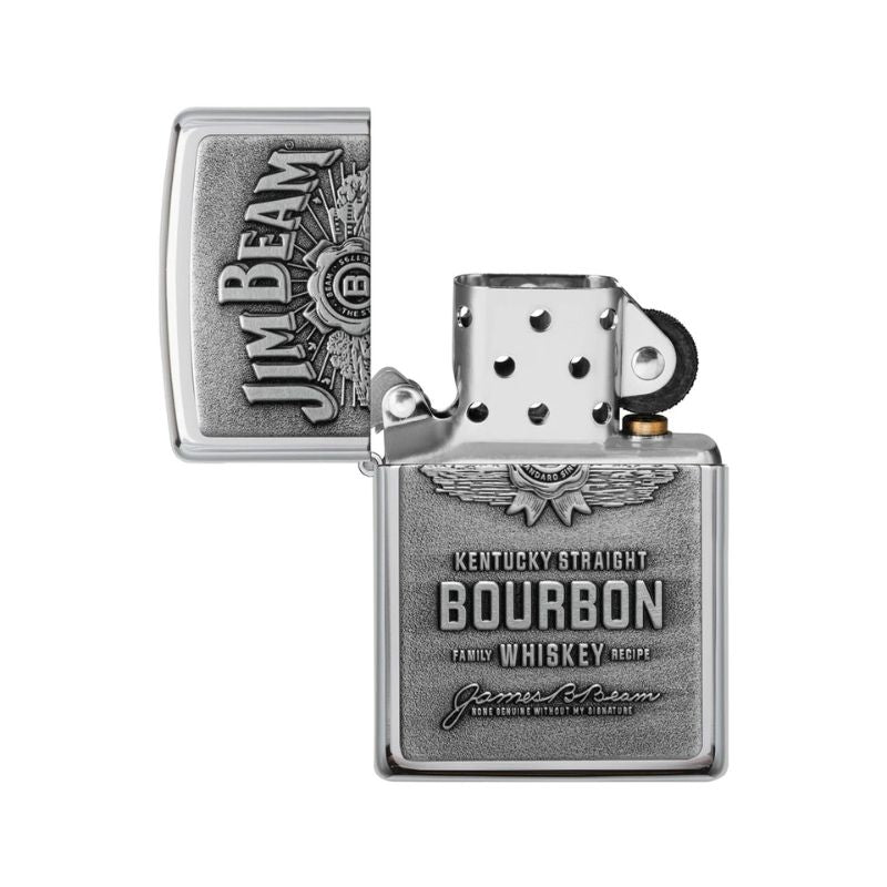 Zippo Jim Beam Label Chrome Lighter-