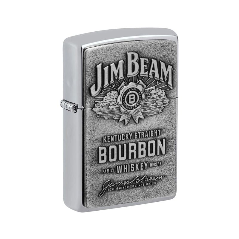 Zippo Jim Beam Label Chrome Lighter-