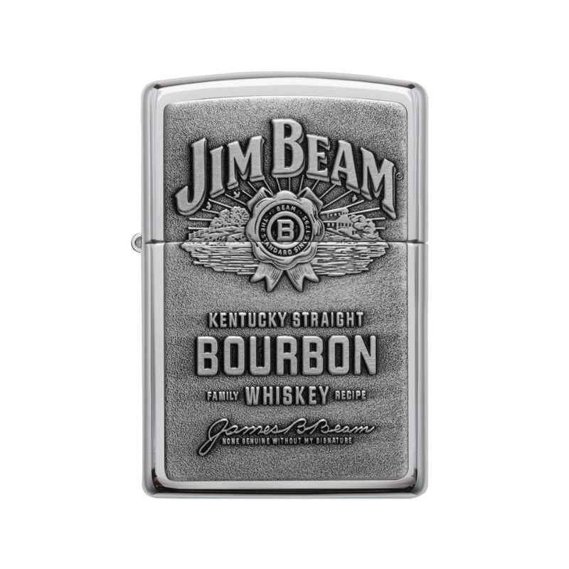 Zippo Jim Beam Label Chrome Lighter-