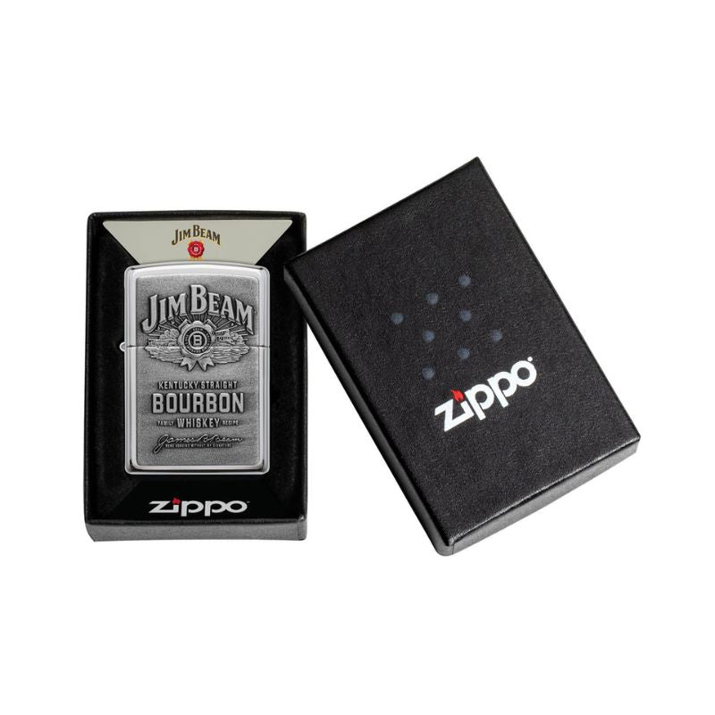 Zippo Jim Beam Label Chrome Lighter-