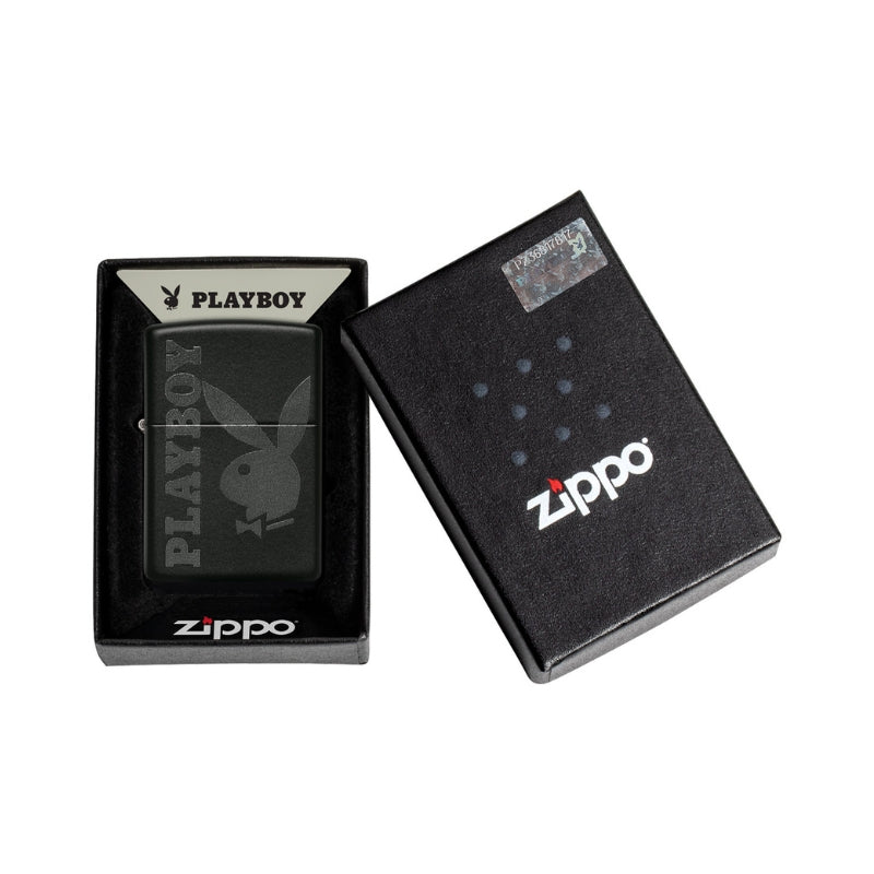 Zippo Playboy Black Matte Lighter-