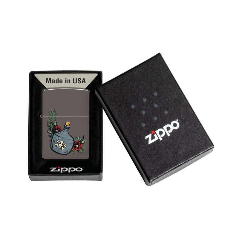 Zippo Coloured tattoo Black Ice Lighter-