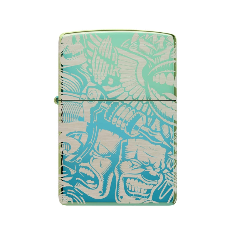 Zippo Tattoo Teal Lighter-