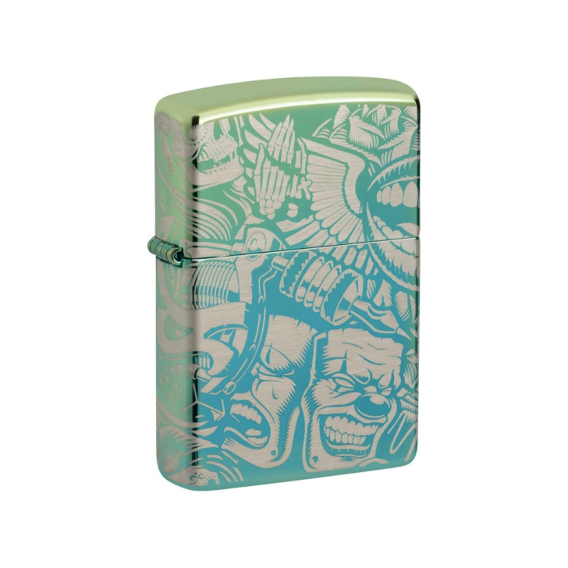 Zippo Tattoo Teal Lighter-