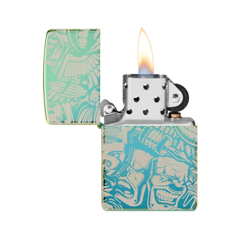 Zippo Tattoo Teal Lighter-