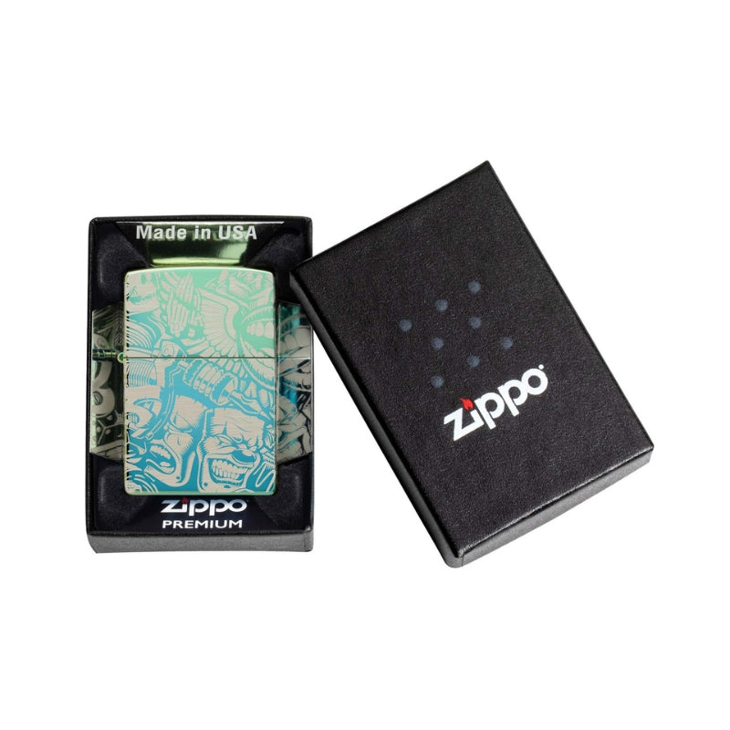 Zippo Tattoo Teal Lighter-