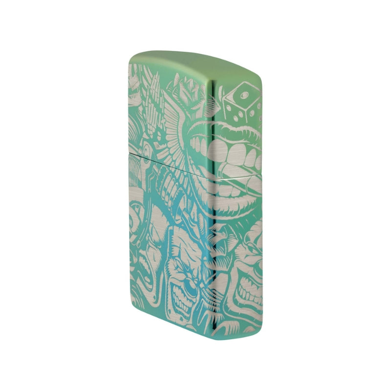 Zippo Tattoo Teal Lighter-