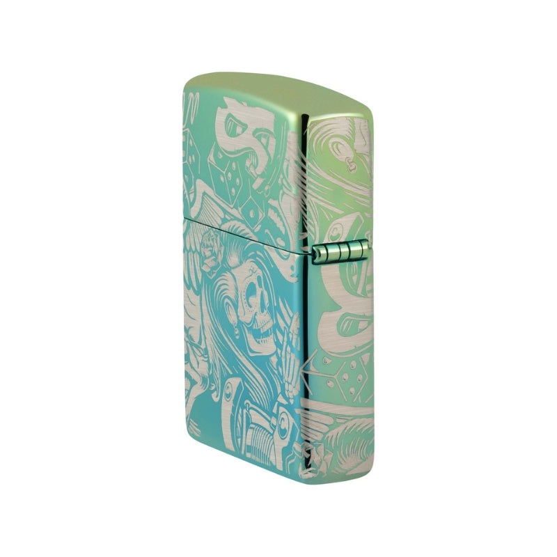 Zippo Tattoo Teal Lighter-